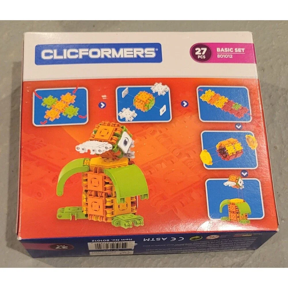 Clicformers Basic Set 27-Piece Plastic Interlocking Blocks Animals MPN 801012